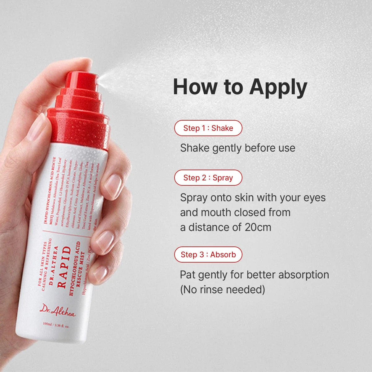 Dr. Althea - Rapid Hypochlorous Acid Rescue Mist