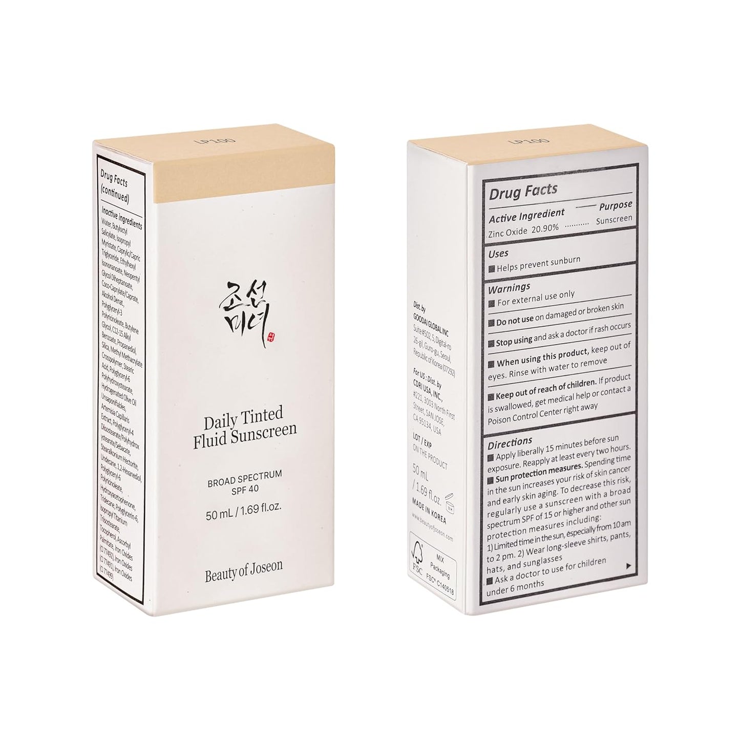 Beauty of Joseon -  Daily Tinted Fluid Sunscreen