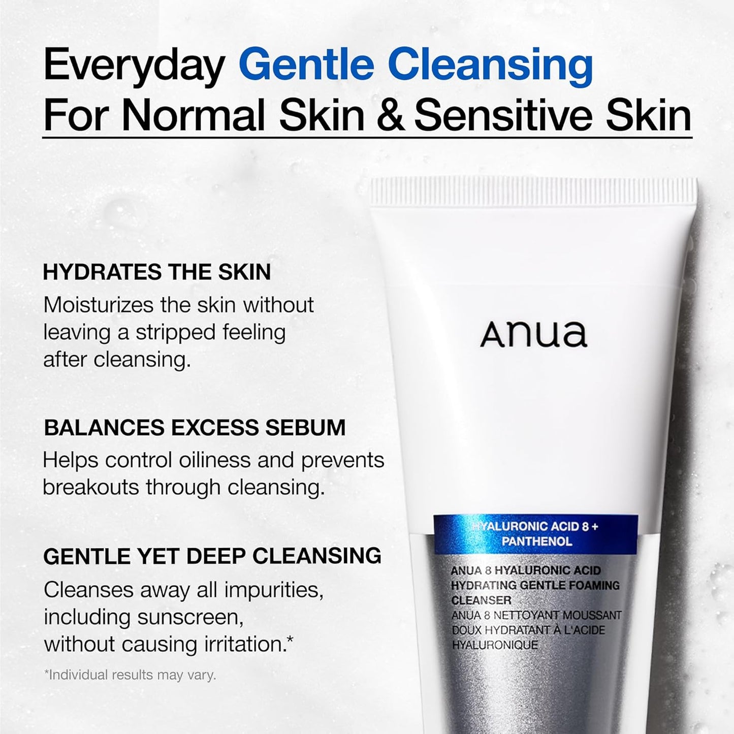 Anua - 8 Hyaluronic Acid Hydrating Gentle Foaming Cleanser
