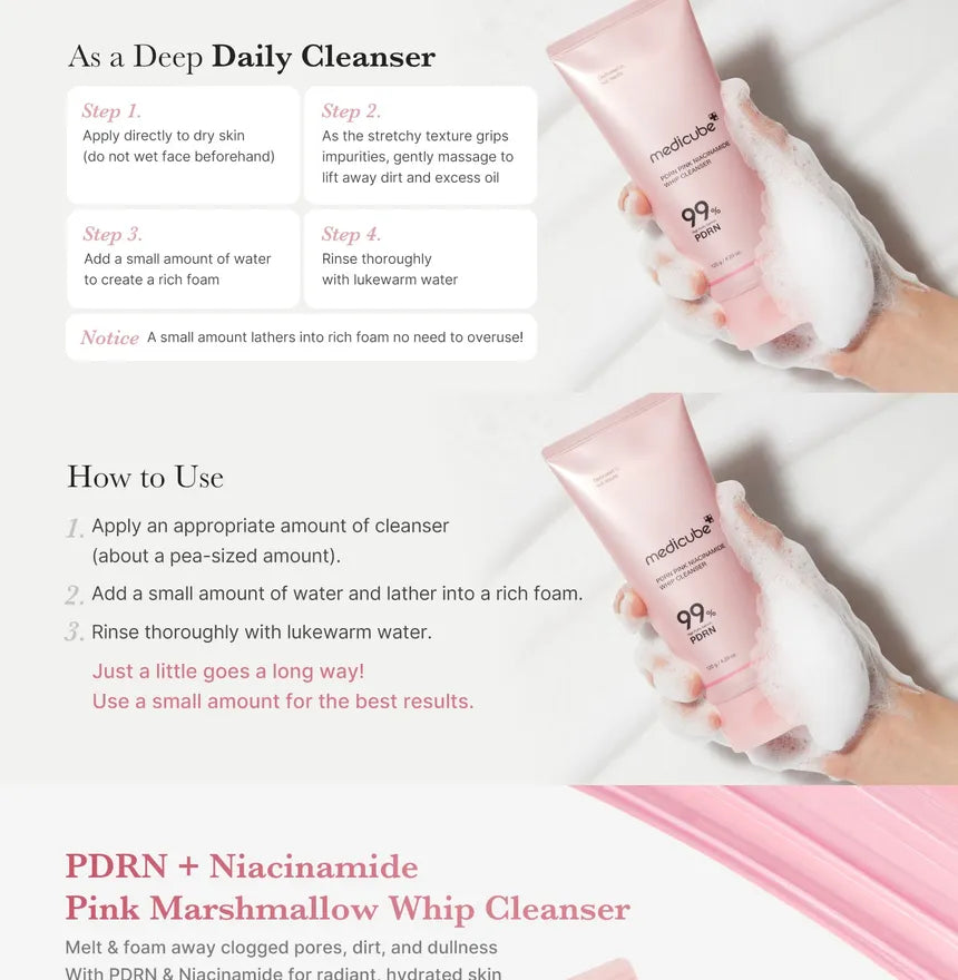 medicube - PDRN Pink Niacinamide Whip Cleanser