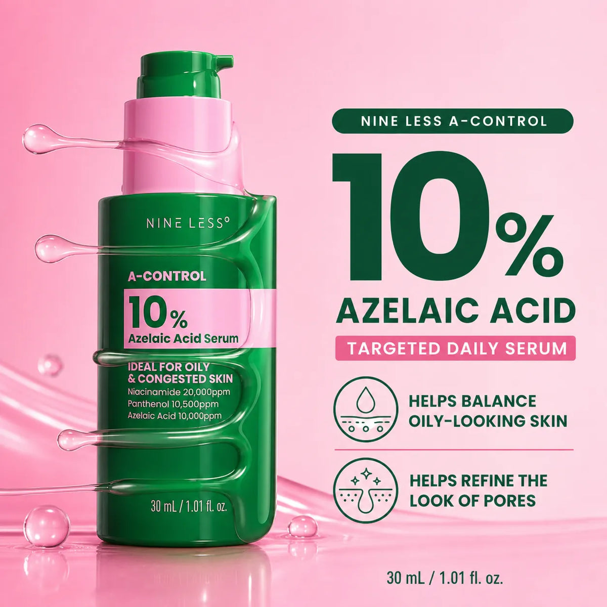 NINELESS - A-Control 10% Azelaic Acid Serum